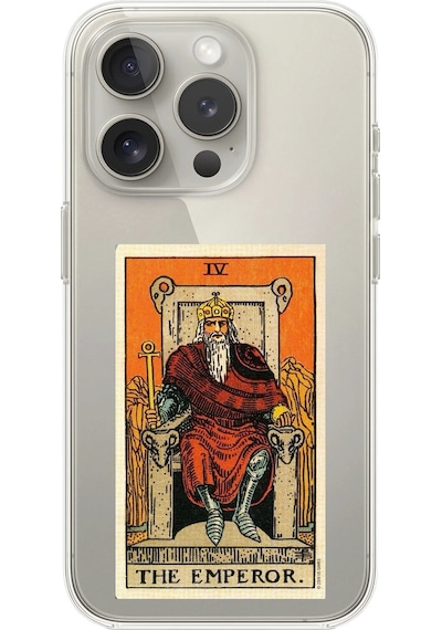 Apple Uyumlu iPhone 15 Pro Max Şeffaf Kılıf The Emperor Tasarımlı