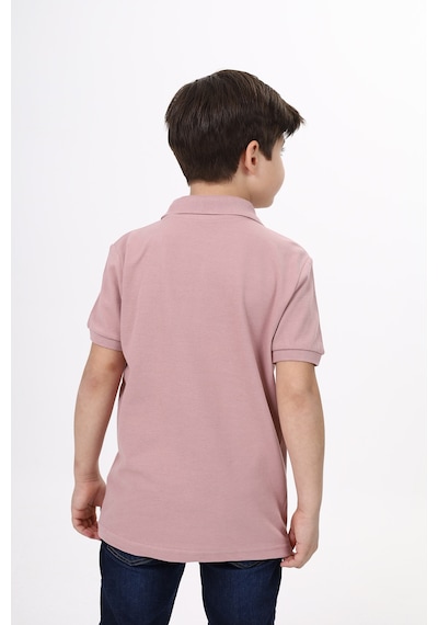 Toontoy Kids Toontoy Unisex Polo Yaka Düğmeli Uzun Kısa Tişört Gülkurusu