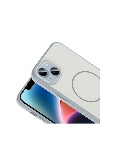 Apple Uyumlu iPhone 15 Kılıf M-safe Şarj Özellikli Zore Tea Kapak Gümüş
