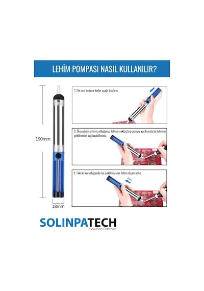 Lehim Sökme Pompası – Ergonomik Gövde, Güçlü Vakum