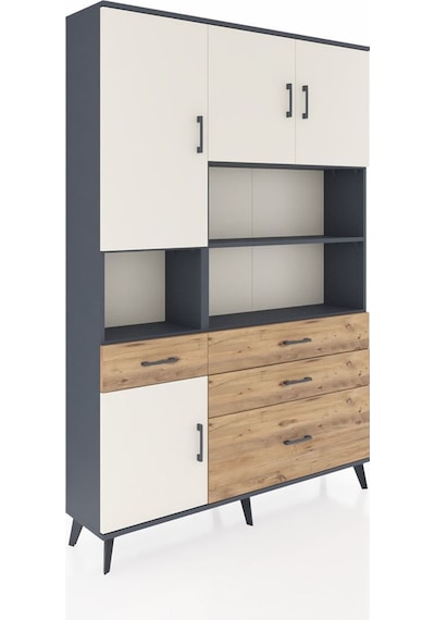 Arges Dolap 9 Raflı 4 Çekmeceli 4 Kapaklı 132x30x195 Antrasit-aytaşı/çam Aytası/atlas Çam Arges Dolap 9 Raflı 4 Çekmeceli 4 Kapaklı 132x30x195 Antrasit-aytaşı/çam Aytası/atlas Çam