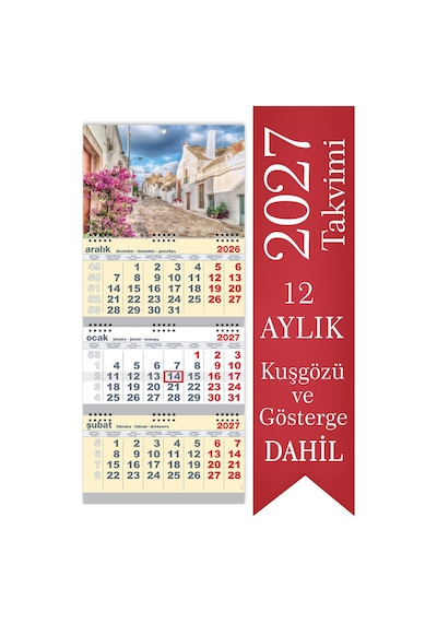 2027 Büyük Boy Gemici Takvimi Denizci Duvar Takvimi Sarı Renk