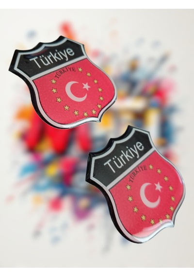 Türkiye Damla Sticker Etiket Kabartmalı 3dsilikon Direk Arma Türkiye Etiketçilere Özel 2adet 3,5x3cm Çok Renkli