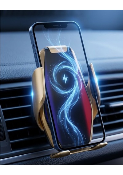 Otomatik Açılan Araç Telefon Tutucu Kablosuz Şarj Ve Tek Elle Kullanım Renkli