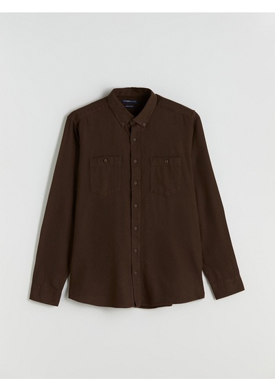 Lcwaıkıkı Classic Kahverengi Regular Fit Uzun Kollu Gabardin Erkek Gömlek