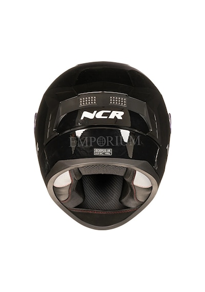 NCR M70 Rapid Ece Belgeli Kapalı Motosiklet Kaskı Parlak Siyah