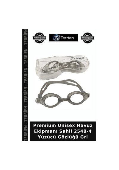 Premium Unisex Havuz Ekipmanı Sahil 2548-4 Yüzücü Gözlüğü Gri