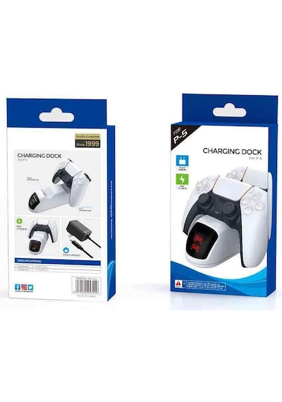 Ps5 Kablosuz Oyun Kolu Uyumlu Game Pad Şarj İstasyonu Led Göster