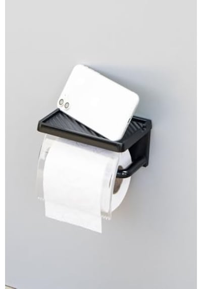 Ata Home Yapışkanlı Kapaklı Tuvalet Kağıdı Askısı Banyo Tuvalet Kağıtlığı Aparatı Peçetelik Organizer Pl Diğer