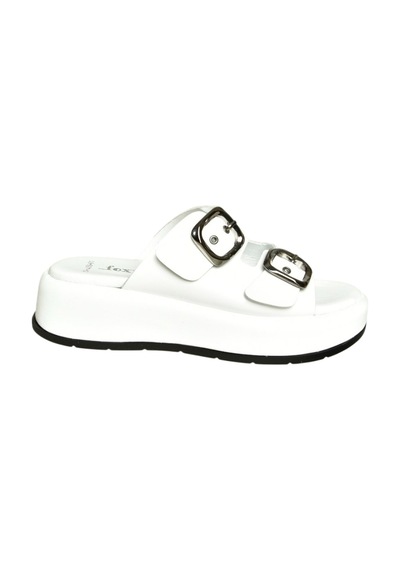 Fox Shoes U296445003 Beyaz Kadın Terlik Beyaz-hakiki Deri