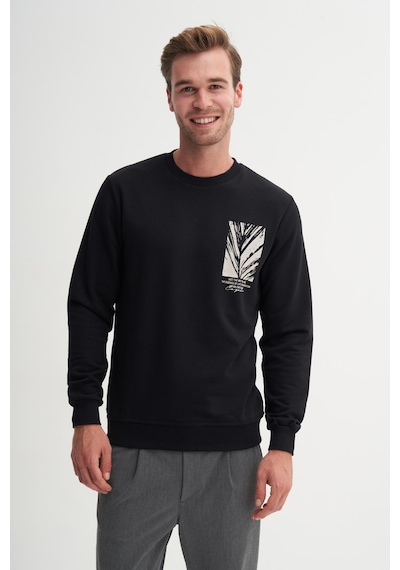 Cazador 53805 Erkek Bisiklet Yaka Sweatshirt Siyah