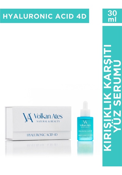 Volkan Ates Natural & Beauty Hyaluronic Acıd 4D   Yüz Serumu Cam Şişe 30 ML