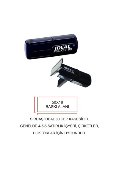Cep Kaşe Sırdaş İdeal 80 Kişiye Özel Şirket Kaşesi Kırmızı