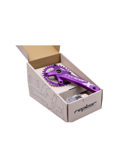 Bike Sky Raptor 32t Mor Tekli Aynakol Mtb Dağ Bisikleti Krank, Alüminyum, Mor