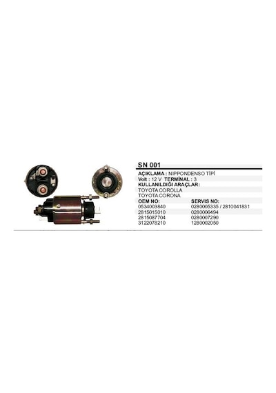 Marş Otomatiği 12v Toyota Corolla-corona 28150-15010 Nıppondenso Tip