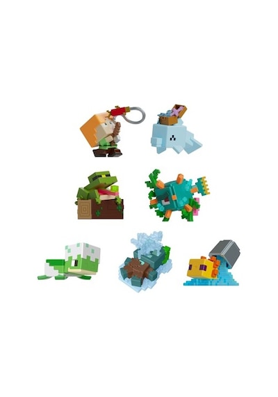 Mini Figürler Çoklu Paket, Minecraft Temalı Eğlenceli Set Açık Mavi