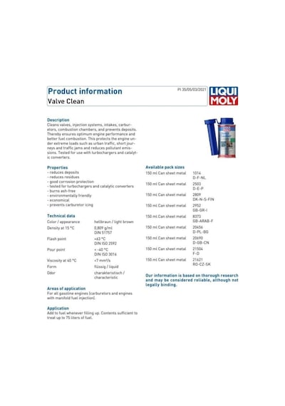 Valf Supap Temizleyici 150 Ml 1014 Standart