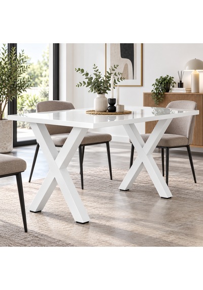 Evkolleksiyon X Tipi Metal Masa Ayağı 2 Li Takım 72x60 Cm 60x60 Profil Beyaz