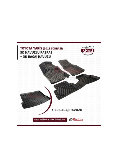 Rizline Toyota Uyumlu Yaris 2013 Sonrası Havuzlu Paspas ve Bagaj Havuzu