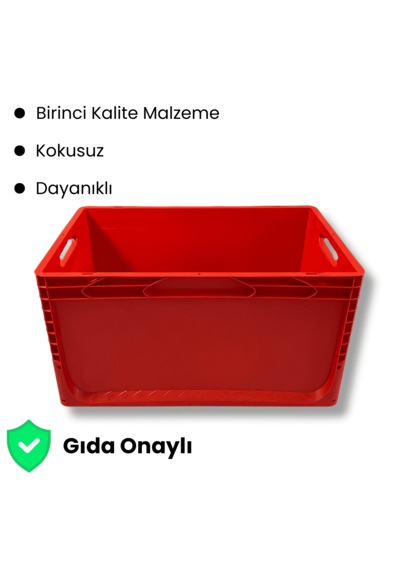 Alpbx 1.kalite Kırmızı Plastik Kasa 60x40x32 Cm - Kutu 65 Litre