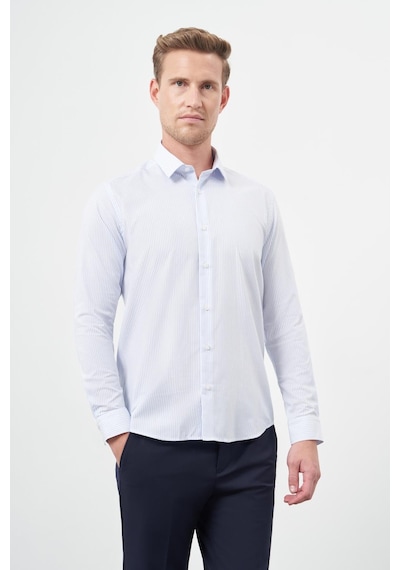 İmza Beyaz Uzun Kol Çizgili Desen Oxford Sert Yaka Cepsiz Pamuklu Classic Slim Fit Gömlek 1004245206 Leylak Beyaz İmza Beyaz Uzun Kol Çizgili Desen Oxford Sert Yaka Cepsiz Pamuklu Classic Slim Fit Gömlek 1004245206 Leylak Beyaz