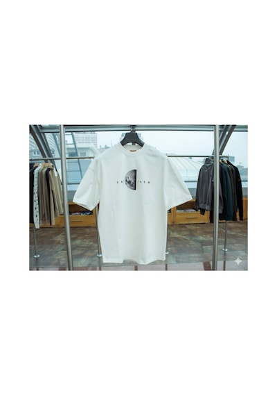 Wild Wood Garment Wild Wood "lunar Moon" Kabartılı Baskılı Premium Oversize T-shirt Ekru
