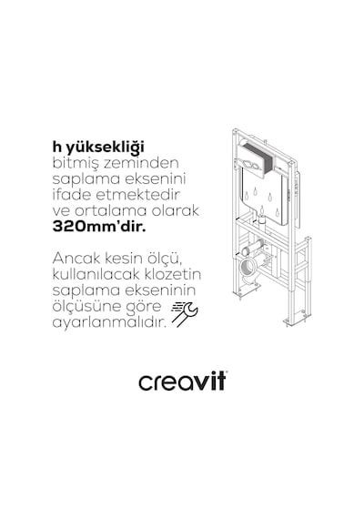 Creavit Gömme Rezervuar 3/6 Asma Klozet Uyumlu Yere Hızlı Montaj Gr5004