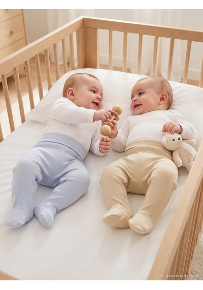 Minidamla Baby Minidamla Patikli Basic 2'li Set 3-9 Ay Tek Alt Bebe - Mavi