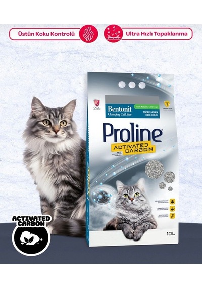 Proline Proline Aktif Karbonlu Topaklanan Doğal Kedi Kumu 10 Lt