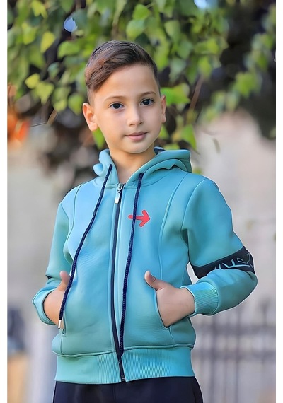 Çello Mello Erkek Çocuk Ve Gez Boy 3 Iplik Şardonlu Kaliteli Eşofman Takımı Yeşil Yeşil