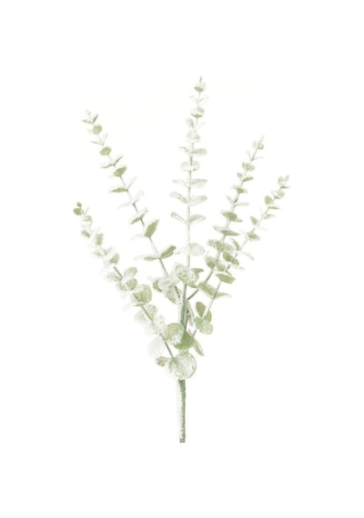 Yapay Çiçek Pastel Karlı Okaliptus 48cm 5dallı Uzun Dal Eucalyptus Beyaz