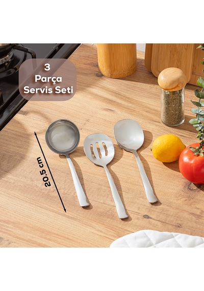 Porsima Sidney 3 Parça Paslanmaz Çelik Mini Servis Seti