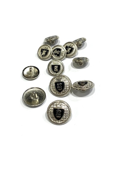 Blazer Ceket Düğmesi Takım /metal Düğmedir 4+8 Set / Gümüş Siyah Mineli