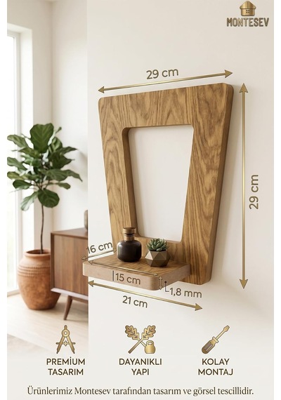 Ahşap Dekoratif Duvar Rafı 2 Li Set Mts-212 Genel