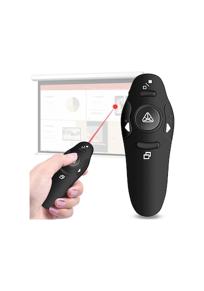 Kablosuz Sunucu Ppt Kontrol Cihazı Sunum Uzaktan Kumanda Lazer İşaretçi Usb Fare Tıklayıcı