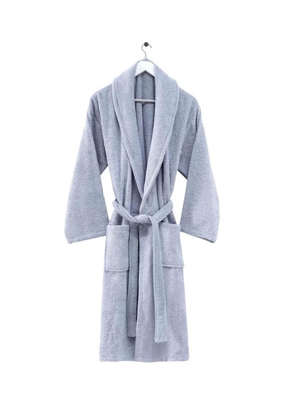 Menderes Home Cotton Collection Bukle Medium Bornoz Düz Gri