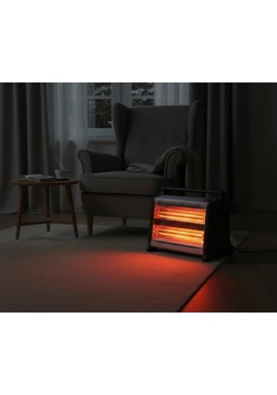 Vesus Şömine Tipi Elektrikli Isıtıcı 1800w Quattro 4x4 Quartz Isıtma