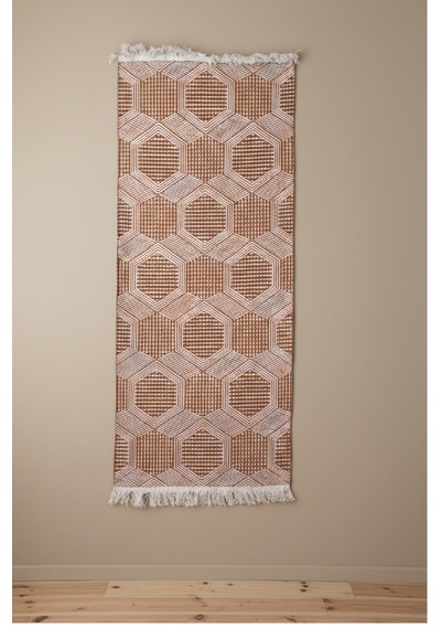 Kiremit Modern Desenli Kilim - Makinede Yıkanabilir Renkli