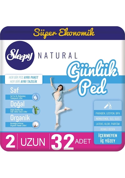 Sleepy Natural Günlük Ped Uzun 32 Adet