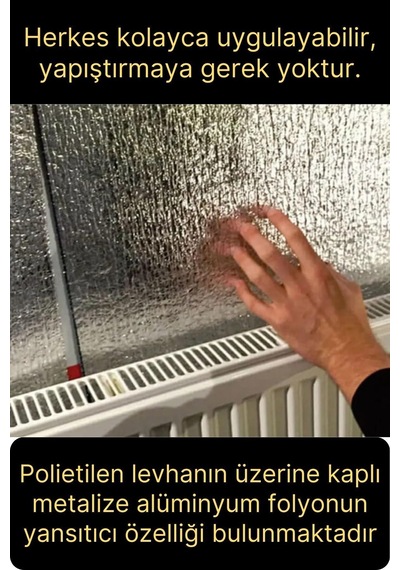 1 Adet Petek Arkası 1 Cm Isı Yalıtım Levhası Radyatör İzolasyon Kalorifer Ev Ofis Tasarruf Arkalığı