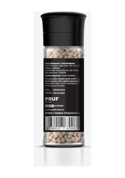 Beyaz Biber Tane 60 Gr. Cam Şişe Değirmen Kapak Diğer