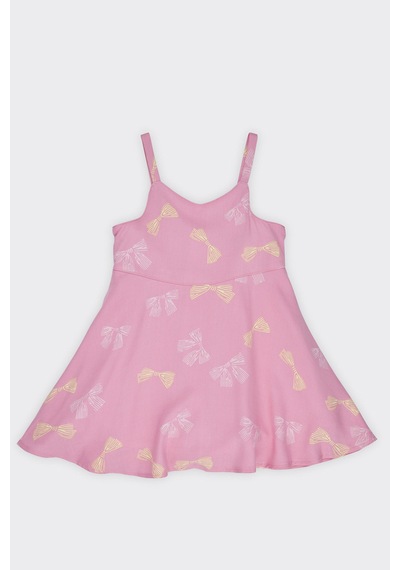 Kız Bebek Desenli İki Parçalı Pembe Elbise 479637