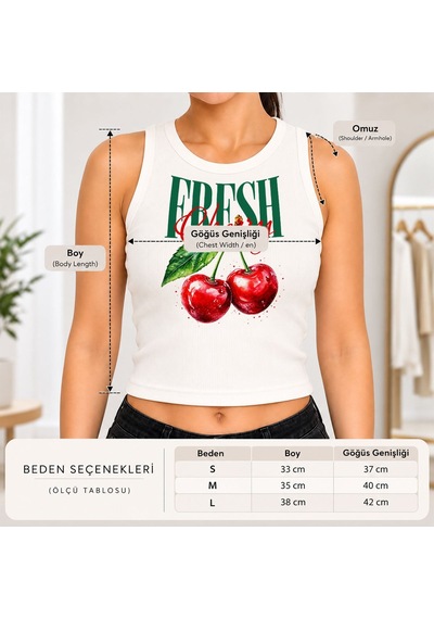 Bk Gift Sıfır Kol Fitilli Crop Bluz - Esnek Likralı Günlük Crop-1 Beyaz