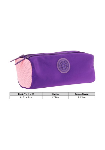 Kaukko İki Bölmeli Kız Çocuk Okul Kalem Çantası - Mor - K2740 Mor - Açık Pembe