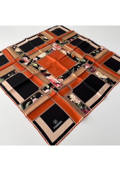 Vissona Twill İpek Eşarp Ipk5404-27744 Çok Renkli