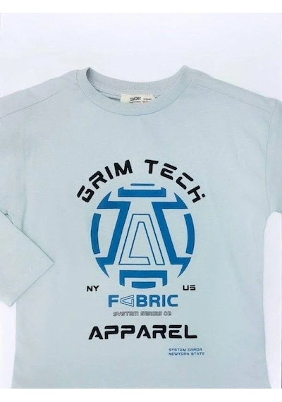 Çikoby Erkek Çocuk Grim Tech Yazılı İnce Uzun Kollu Pamuklu Tshirt-14867 Gri