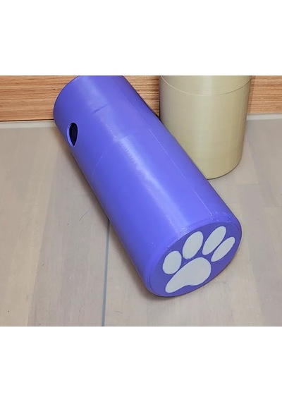 Buradabulabilirsin 3d Baskı Köpek Ödül Mama Dağıtıcı Yuvarlanan Silindir Zeka Oyuncağı Pati Desenli - Mor Bbz