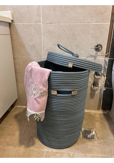 Zengin Design Home Zengin Banyo Çamaşır Sepeti Zdh-083 Açık Mavi