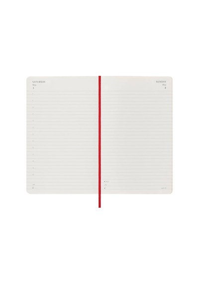 Moleskine 12 Ay Günlük Ajanda L Boy 13x21 Cm Yumuşak Kapak Kızıl Kırmızı Kırmızı