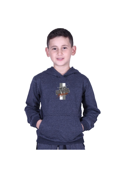 Fyk Kids Kapüşonlu Kanguru Cepli Next Level Baskılı Erkek Çocuk Sweatshirt Füme